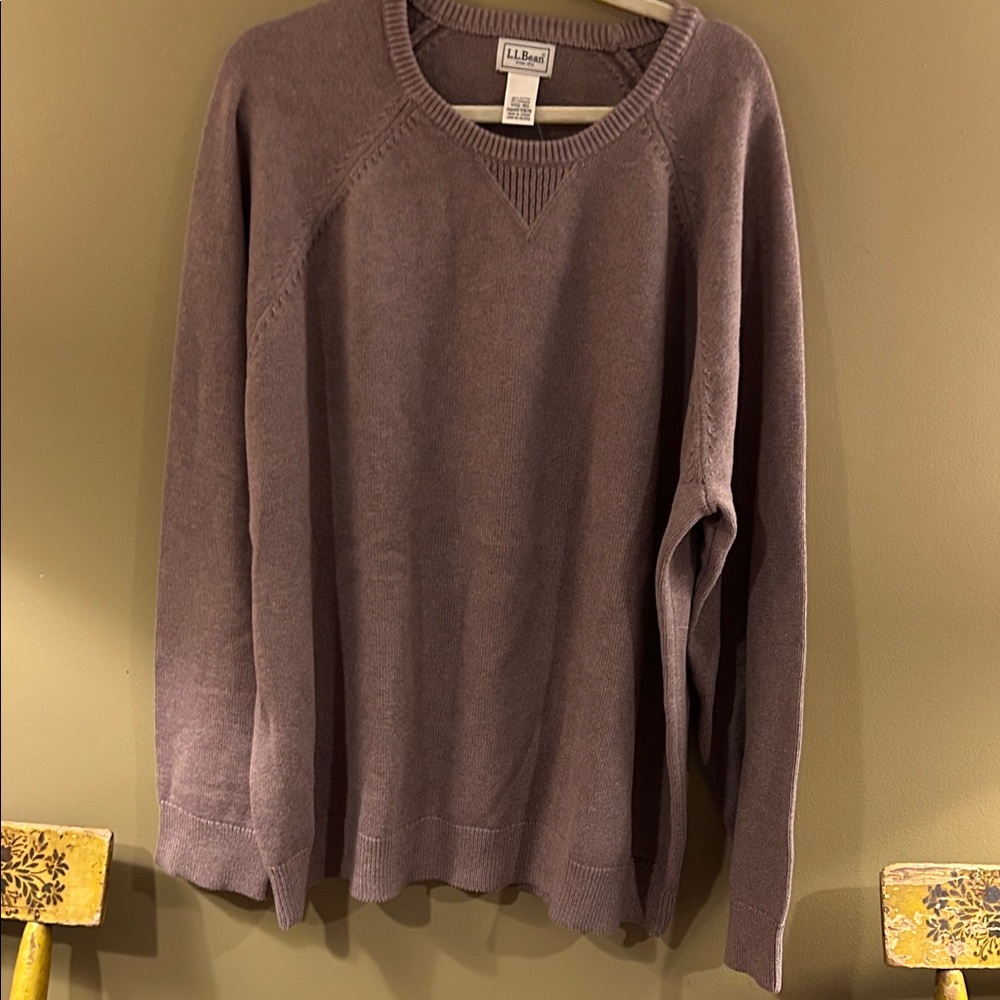 L.L. Bean Men's Dusty Purple Crewneck Sweater